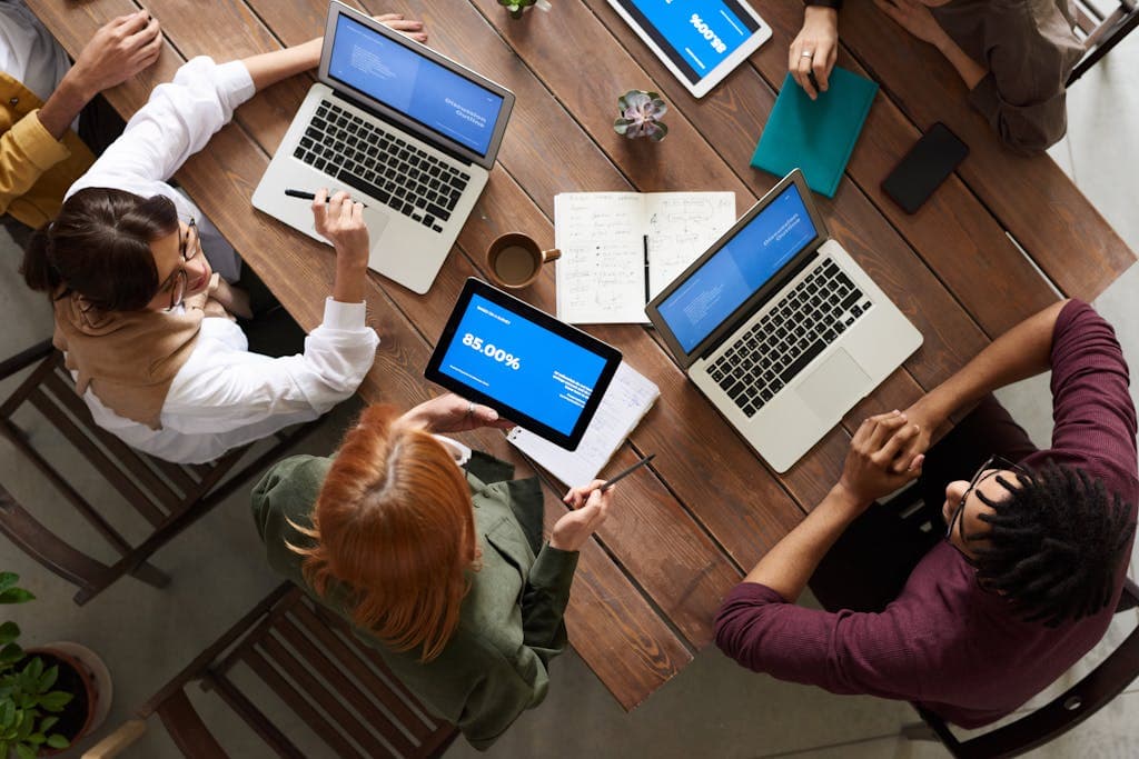 Business immigration meeting with professionals